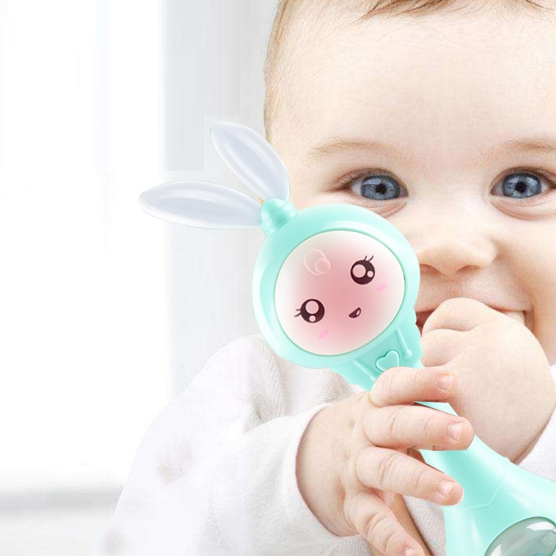 Bunny Rattle with Music and Light Teether